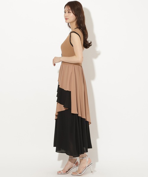 AND COUTURE（アンドクチュール）の「アシメフリルドッキングワンピース（ワンピース・レディース・ブラック/キャメル・FREE）」の17枚目の写真
