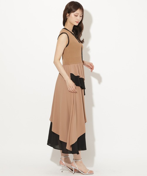 AND COUTURE（アンドクチュール）の「アシメフリルドッキングワンピース（ワンピース・レディース・ブラック/キャメル・FREE）」の18枚目の写真