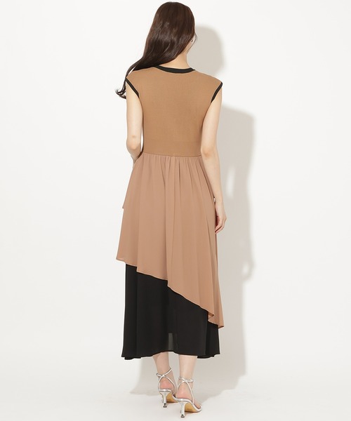 AND COUTURE（アンドクチュール）の「アシメフリルドッキングワンピース（ワンピース・レディース・ブラック/キャメル・FREE）」の19枚目の写真