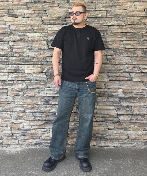 SAINTPAIN(セイントペイン)の「SPモノグラムワッフルヘンリーネック半袖Tシャツブラック(Tシャツ/カットソー・レディース・その他・MEDIUM/LARGE)」の6枚目の写真