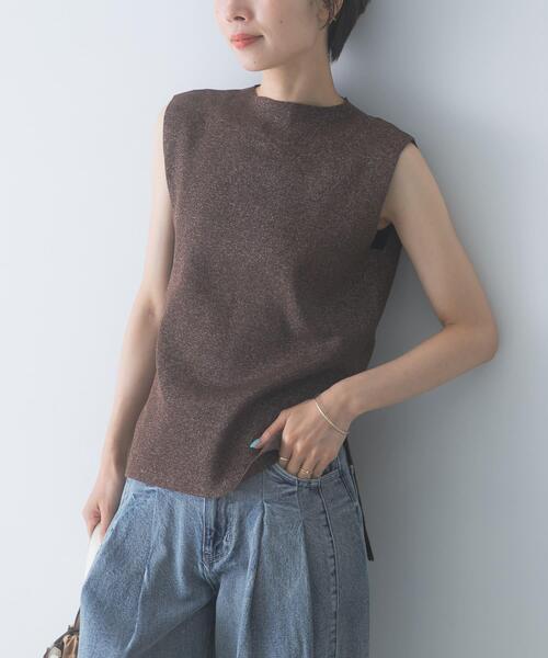 URBAN RESEARCH ROSSO WOMEN（アーバンリサーチ　ロッソ）の「接触冷感ハイネックラメプルオーバー（その他トップス・レディース・ブラウン/ライトベージュ・FREE）」の2枚目の写真