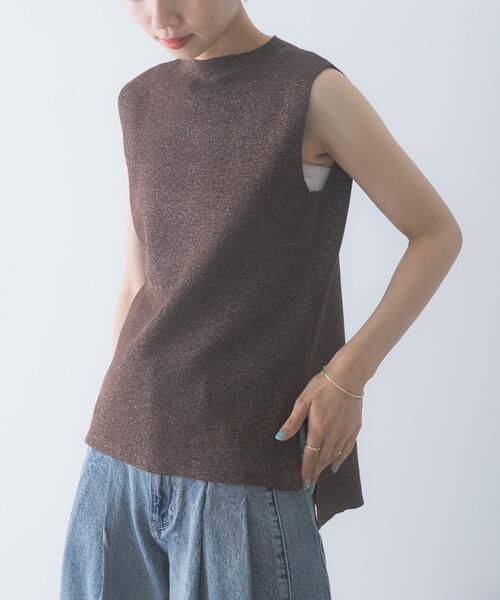 URBAN RESEARCH ROSSO WOMEN（アーバンリサーチ　ロッソ）の「接触冷感ハイネックラメプルオーバー（その他トップス・レディース・ブラウン/ライトベージュ・FREE）」の3枚目の写真