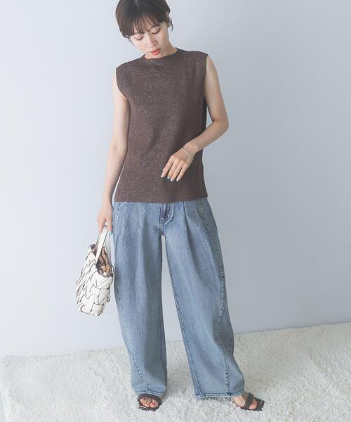 URBAN RESEARCH ROSSO WOMEN（アーバンリサーチ　ロッソ）の「接触冷感ハイネックラメプルオーバー（その他トップス・レディース・ブラウン/ライトベージュ・FREE）」の6枚目の写真