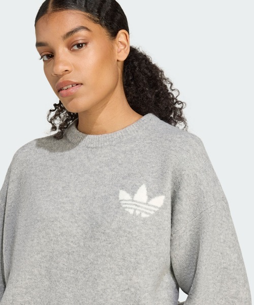 adidas（アディダス）の「adidas Originals アスレチック デプト ニットセーター / トレーナー / アディダスオリジナルス adidas Originals（スウェット・レディース・グレー・SMALL/MEDIUM/LARGE/X-LARGE/XX-LARGE/X-SMALL/3XL）」の3枚目の写真