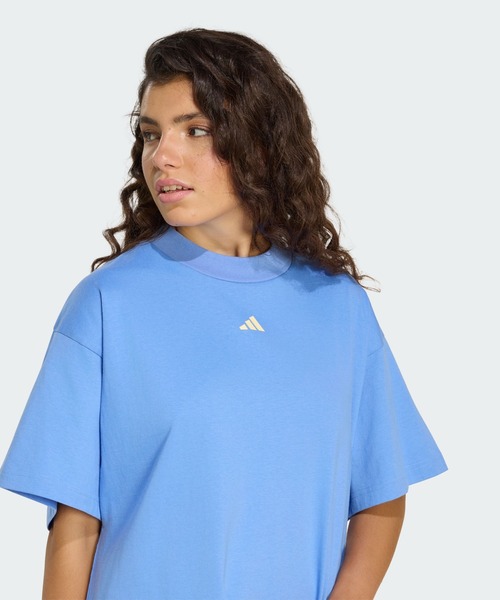 adidas(アディダス)の「W 3STRIPES STUDIO LOOSE Tシャツ / アディダス adidas(Tシャツ/カットソー・レディース・ブルー・LARGE/MEDIUM/SMALL/X-LARGE)」の4枚目の写真