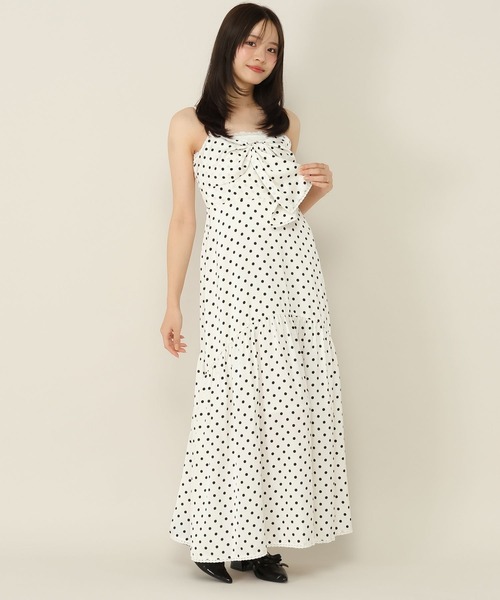 Heather(ヘザー)の「BIGリボンフレアキャミワンピース 1057783(ワンピース・レディース・ブラウン系その他/ブルー系その他/ホワイト系その他・FREE)」の2枚目の写真