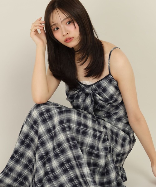 Heather(ヘザー)の「BIGリボンフレアキャミワンピース 1057783(ワンピース・レディース・ブラウン系その他/ブルー系その他/ホワイト系その他・FREE)」の1枚目の写真