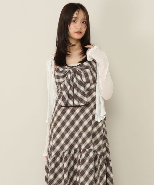 Heather(ヘザー)の「BIGリボンフレアキャミワンピース 1057783(ワンピース・レディース・ブラウン系その他/ブルー系その他/ホワイト系その他・FREE)」の15枚目の写真