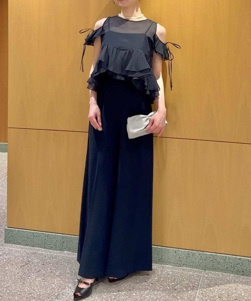 SNIDEL(スナイデル)の「フリルボレロセットオールインワン(つなぎ/オールインワン・レディース・ネイビー/グレー/ラベンダー・0/1)」の16枚目の写真
