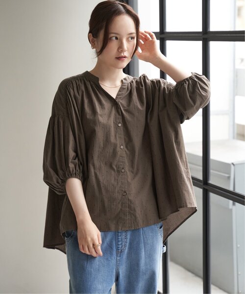 LBC(エルビーシー)の「ボイルギャザーブラウス(シャツ/ブラウス・レディース・チャコール/ブラウン/ホワイト・M)」の12枚目の写真