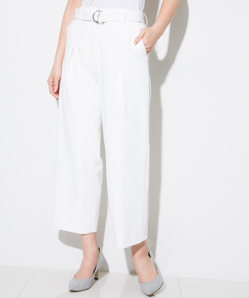 STUDIOUS（ステュディオス）の「STUDIOUS ウエストベルトストレートパンツ（その他パンツ・レディース・キャメル/ホワイト/ブラック・1/0）」の6枚目の写真