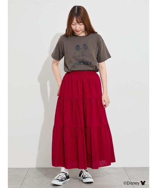 Samansa Mos2(サマンサ モスモス)の「【Disney】ミッキーマウス/総刺繍スカート(スカート・レディース・オフホワイト/レッド/ブラック・F)」の18枚目の写真