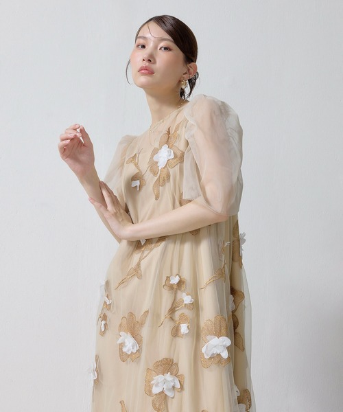 Kana(カナ)の「3D花柄レースAラインドレス(ドレス・レディース・オレンジ/ブラック・M)」の17枚目の写真