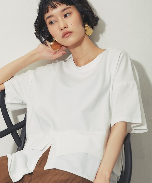 ANOTHER S(アナザーエス)の「裾シャツドッキング レイヤード風ヘムスリットTシャツ(Tシャツ/カットソー・レディース・ブラック/ベージュ/ホワイト・FREE)」の17枚目の写真