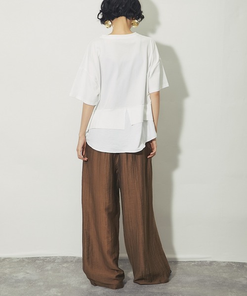 ANOTHER S(アナザーエス)の「裾シャツドッキング レイヤード風ヘムスリットTシャツ(Tシャツ/カットソー・レディース・ブラック/ベージュ/ホワイト・FREE)」の19枚目の写真