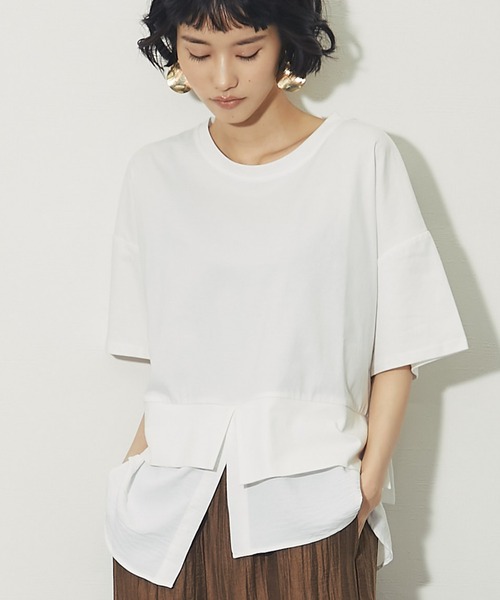 ANOTHER S(アナザーエス)の「裾シャツドッキング レイヤード風ヘムスリットTシャツ(Tシャツ/カットソー・レディース・ブラック/ベージュ/ホワイト・FREE)」の15枚目の写真