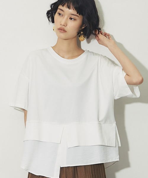 ANOTHER S(アナザーエス)の「裾シャツドッキング レイヤード風ヘムスリットTシャツ(Tシャツ/カットソー・レディース・ブラック/ベージュ/ホワイト・FREE)」の20枚目の写真
