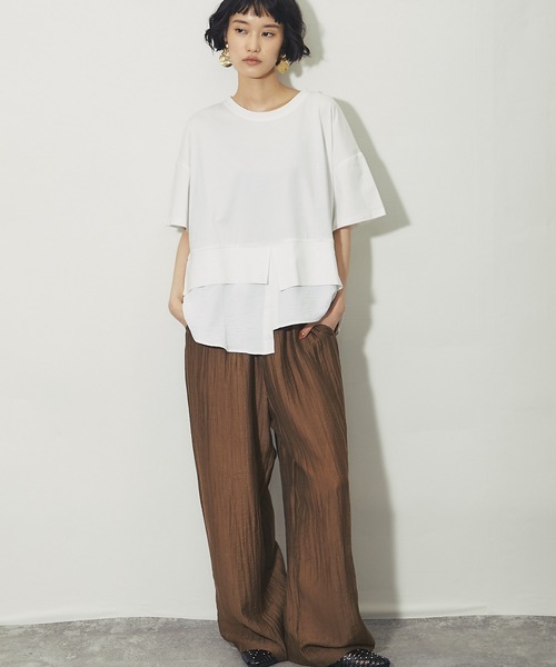 ANOTHER S(アナザーエス)の「裾シャツドッキング レイヤード風ヘムスリットTシャツ(Tシャツ/カットソー・レディース・ブラック/ベージュ/ホワイト・FREE)」の16枚目の写真