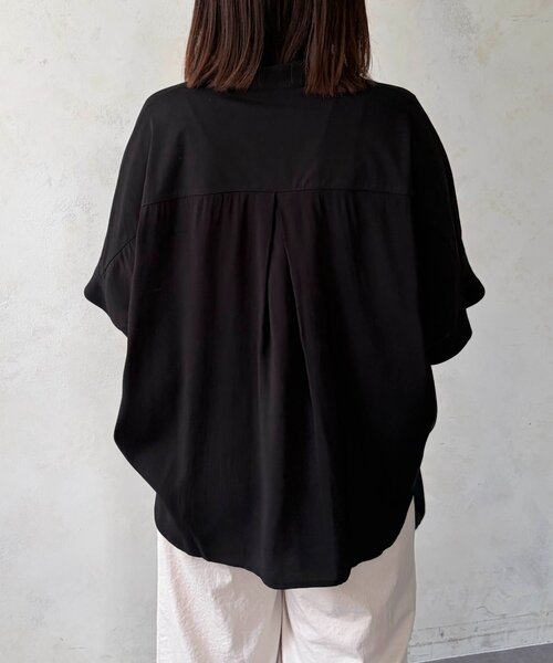 Chez toi(シェトワ)の「シルケット袖ターンBACKプルオーバー(Tシャツ/カットソー・レディース・オフホワイト/グリーン/ブラック/ブラウン・FREE)」の16枚目の写真