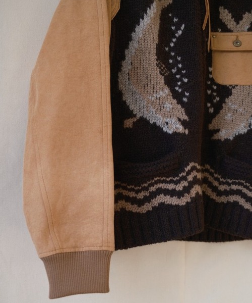 KHOKI(コッキ)の「【KHOKI/コッキ】26fw-k-01 Combination cowichan sweater(ニット/セーター・メンズ・ブラウン・2)」の2枚目の写真