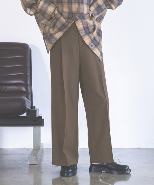 GLOBAL WORK(グローバルワーク)の「お手入れラクラクセットアップ/ワイドパンツ/684644(その他パンツ・レディース・ネイビー/グレイッシュベージュ/ブラウン/ブラウン系その他5・LARGE/MEDIUM/SMALL)」の2枚目の写真