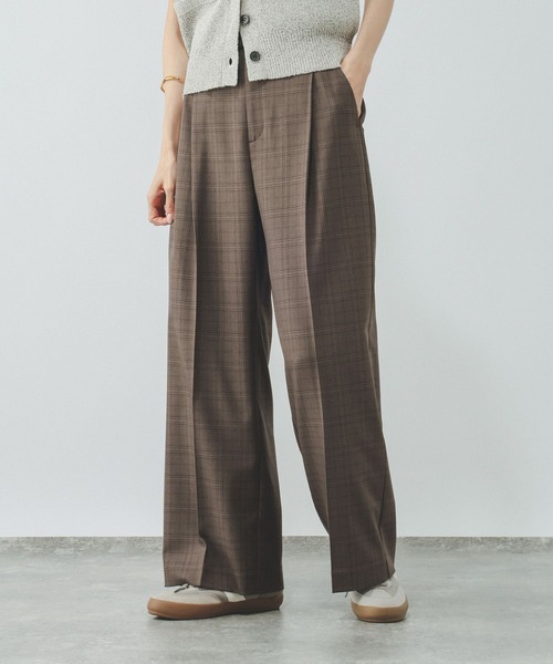 GLOBAL WORK(グローバルワーク)の「お手入れラクラクセットアップ/ワイドパンツ/684644(その他パンツ・レディース・ネイビー/グレイッシュベージュ/ブラウン/ブラウン系その他5・LARGE/MEDIUM/SMALL)」の3枚目の写真