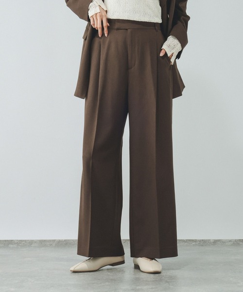 GLOBAL WORK(グローバルワーク)の「お手入れラクラクセットアップ/ワイドパンツ/684644(その他パンツ・レディース・ネイビー/グレイッシュベージュ/ブラウン/ブラウン系その他5・LARGE/MEDIUM/SMALL)」の7枚目の写真