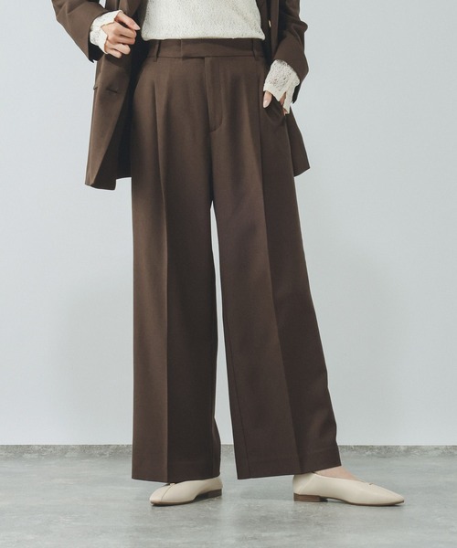 GLOBAL WORK(グローバルワーク)の「お手入れラクラクセットアップ/ワイドパンツ/684644(その他パンツ・レディース・ネイビー/グレイッシュベージュ/ブラウン/ブラウン系その他5・LARGE/MEDIUM/SMALL)」の8枚目の写真