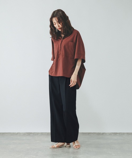 GLOBAL WORK(グローバルワーク)の「お手入れラクラクセットアップ/ワイドパンツ/684644(その他パンツ・レディース・ネイビー/グレイッシュベージュ/ブラウン/ブラウン系その他5・LARGE/MEDIUM/SMALL)」の18枚目の写真