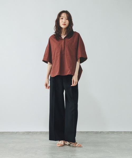 GLOBAL WORK(グローバルワーク)の「お手入れラクラクセットアップ/ワイドパンツ/684644(その他パンツ・レディース・ネイビー/グレイッシュベージュ/ブラウン/ブラウン系その他5・LARGE/MEDIUM/SMALL)」の19枚目の写真