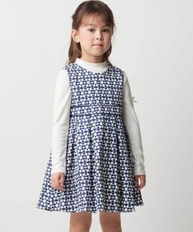 BeBe | 【お揃い】ジオメトリックプリントベルトラインジャンパースカート(90~150cm)(ジャンパースカート)