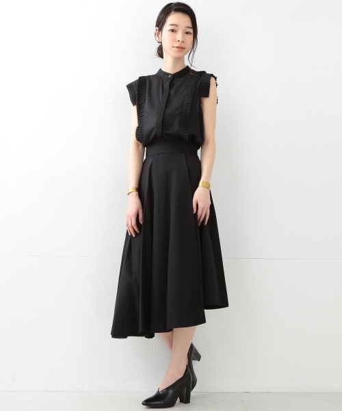 Ray BEAMS（レイビームス）の「Ray BEAMS / バンドカラー プリーツ ブラウス（シャツ/ブラウス・レディース・オフホワイト/ブラック・ONE SIZE）」の7枚目の写真