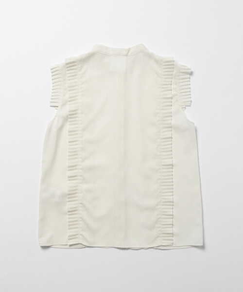 Ray BEAMS（レイビームス）の「Ray BEAMS / バンドカラー プリーツ ブラウス（シャツ/ブラウス・レディース・オフホワイト/ブラック・ONE SIZE）」の8枚目の写真