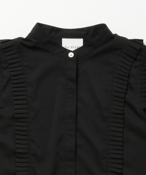 Ray BEAMS（レイビームス）の「Ray BEAMS / バンドカラー プリーツ ブラウス（シャツ/ブラウス・レディース・オフホワイト/ブラック・ONE SIZE）」の12枚目の写真