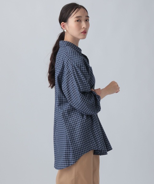 LEPSIM(レプシィム)の「アソートチェックシャツチュニック 1054544(シャツ/ブラウス・レディース・ブルー/ブラウン/ブラック/ホワイト×ブラック・FREE)」の11枚目の写真