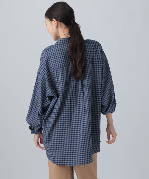 LEPSIM(レプシィム)の「アソートチェックシャツチュニック 1054544(シャツ/ブラウス・レディース・ブルー/ブラウン/ブラック/ホワイト×ブラック・FREE)」の12枚目の写真