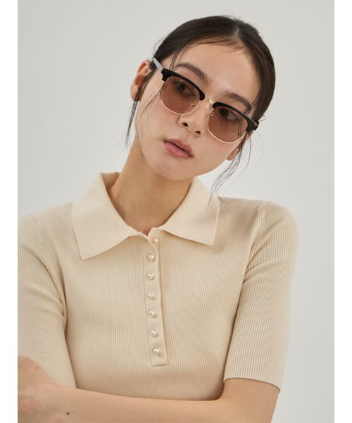 Mila Owen(ミラオーウェン)の「【UVカット】ハーフリムサングラス(サングラス・レディース・ブラック/ブラウン・F)」の12枚目の写真