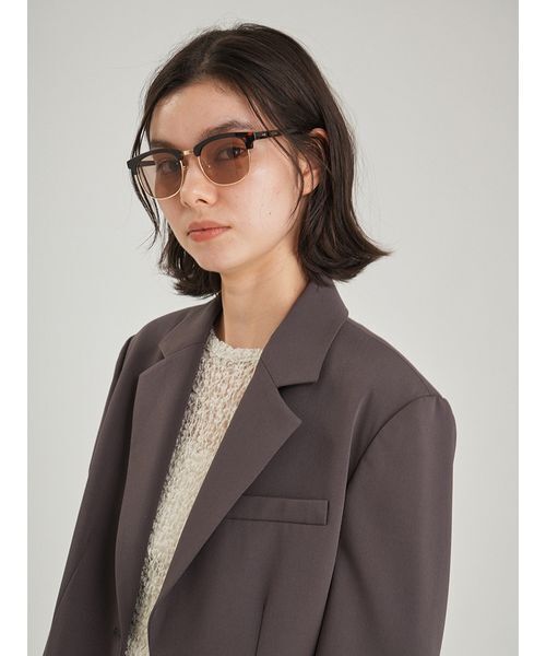 Mila Owen(ミラオーウェン)の「【UVカット】ハーフリムサングラス(サングラス・レディース・ブラック/ブラウン・F)」の15枚目の写真