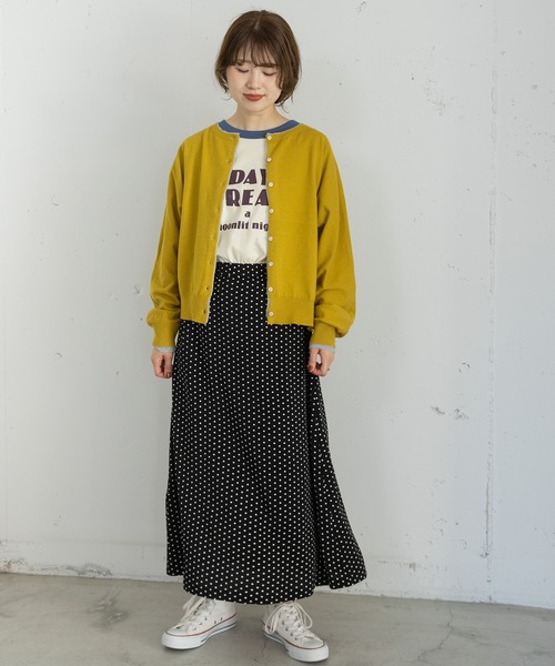 POU DOU DOU(プードゥドゥ)の「ドットプリントナロースカート(スカート・レディース・ブラック/スミクロ・3)」の17枚目の写真