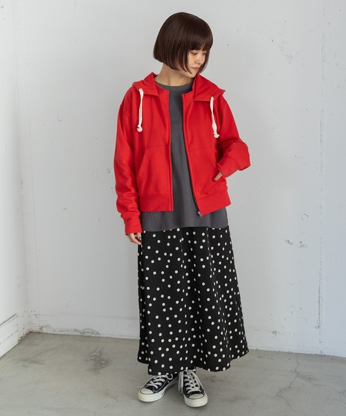 POU DOU DOU(プードゥドゥ)の「ドットプリントナロースカート(スカート・レディース・ブラック/スミクロ・3)」の19枚目の写真