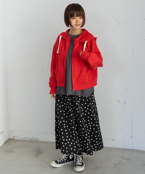 POU DOU DOU(プードゥドゥ)の「ドットプリントナロースカート(スカート・レディース・ブラック/スミクロ・3)」の20枚目の写真