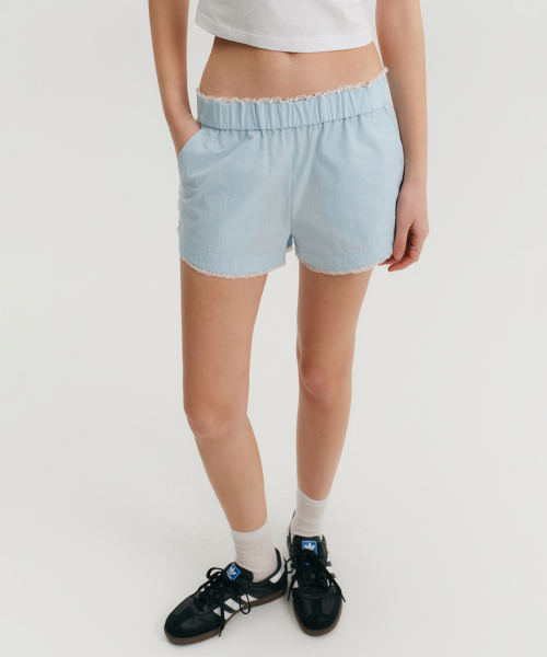 LOOKAST(ルックキャスト)の「フレヤバンディングレースショーツ_スカイブルー / FREYA BANDING LACE SHORTS_SKY BLUE(その他パンツ・レディース・スカイブルー・SMALL/MEDIUM)」の1枚目の写真