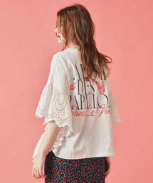 レース切替 バックプリント Tシャツ AT THE TRNK