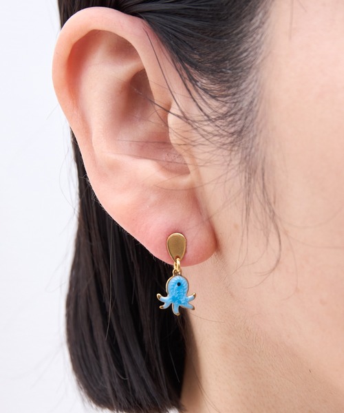 gargle（ガーグル）の「gargle ガーグル：海の生き物シリーズ　海のトモダチ　カニ　タコ　ピアス（ピアス（両耳用）・レディース・ブルーグリーン/ホワイト×レッド・FREE）」の7枚目の写真