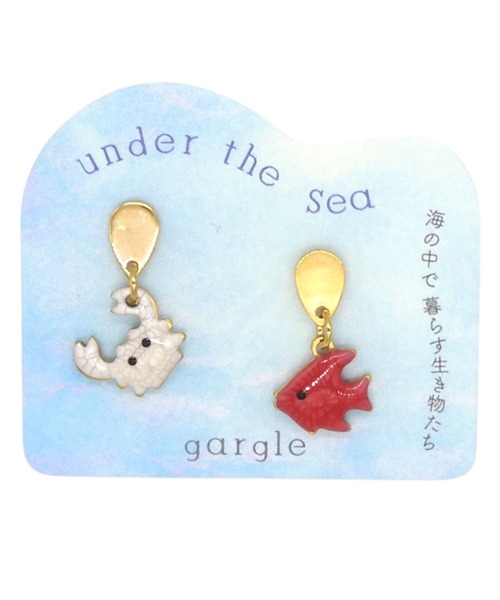 gargle（ガーグル）の「gargle ガーグル：海の生き物シリーズ　海のトモダチ　カニ　タコ　ピアス（ピアス（両耳用）・レディース・ブルーグリーン/ホワイト×レッド・FREE）」の3枚目の写真