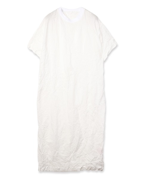 mintdesigns(ミントデザインズ)の「Crinkled Apron Dress(ワンピース・レディース・ホワイト/グレイッシュベージュ・ONESIZE)」の8枚目の写真