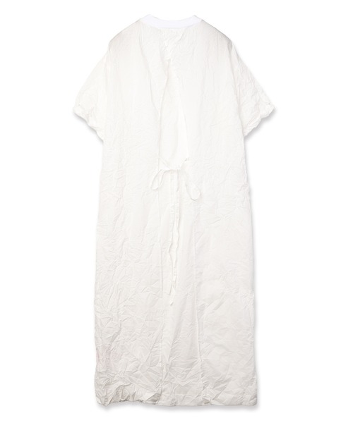 mintdesigns(ミントデザインズ)の「Crinkled Apron Dress(ワンピース・レディース・ホワイト/グレイッシュベージュ・ONESIZE)」の9枚目の写真