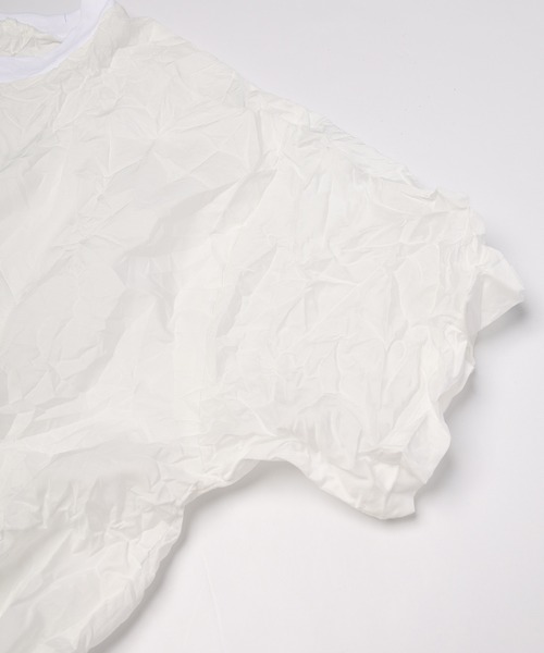 mintdesigns(ミントデザインズ)の「Crinkled Apron Dress(ワンピース・レディース・ホワイト/グレイッシュベージュ・ONESIZE)」の13枚目の写真