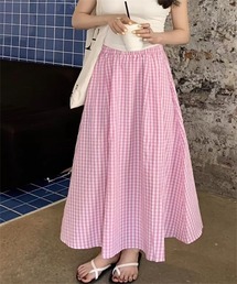 ギンガムチェックロングスカート