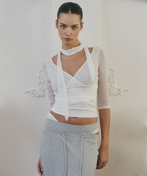 Heidi Shirring Long Sleeve Top (Ivory)